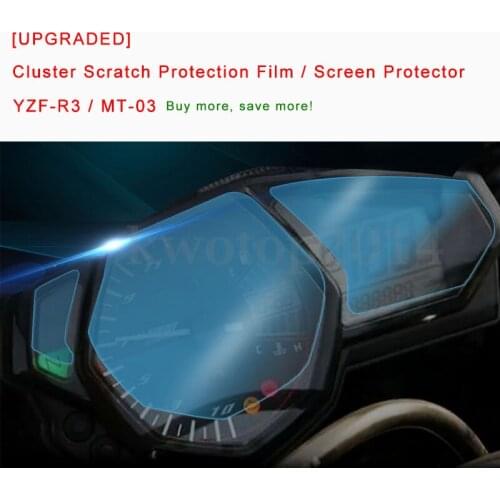 [UPGRADED] For Yamaha R3 YZF-R3 MT-03 MT03 Cluster Scratch Protection Film Screen Protector Blue Light Explosion-proof New
