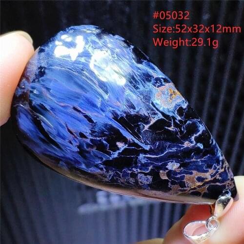 Genuine Natural Blue Pietersite Chatoyant Pendant 52x32x12mm Namibia Women Cat Eye Fashion Jewelry AAAAAA