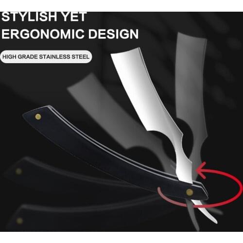 Professional Hair Folding Shaving Razor Stainless Steel Knife Mens Hair Beard Cleaning Styling Tool Barber Stylist Accessories