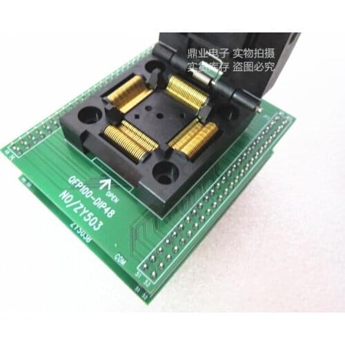 Clamshell ZY503B QFP100 IC Burning seat Adapter testing seat Test Socket test bench in the stock