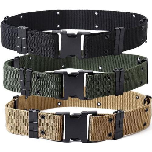 Mens Airsoft Military Tactical Belt Unisex Durable Hunting Outdoor Utility Adjustable Waistband Waist Support Training Belts