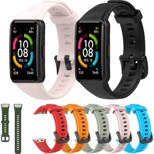 Soft Silicone Watch band For Huawei Honor Band 6 Smart Watch Wristband Replacement Original sport Fashion Strap Bracelet Band