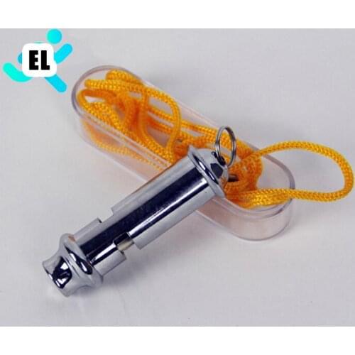 Outdoor Ball Sports Dog Trainning Metal Referee Whistle With Neck Chain Emergency Security School Wholesale