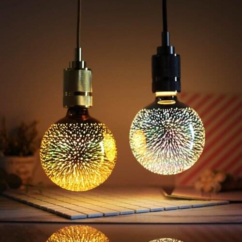 LED Bulb Stereo 3D Decoration Bulb Firework AC85-265V G125 4W E27 Holiday Lights Novelty Christmas Lights Bar Decoration Lights