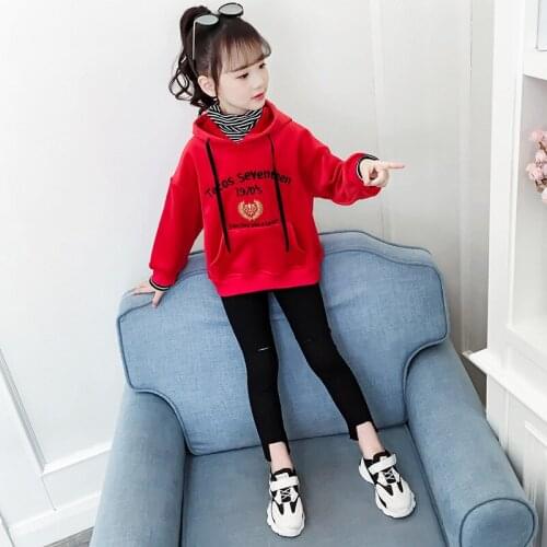 Girls' Hoodies Sweatshirts Kids Outwear 2021 Sweet Velvet Thicken Warm Winter Autumn Cotton Fleece Outdoor Childrens Clothing