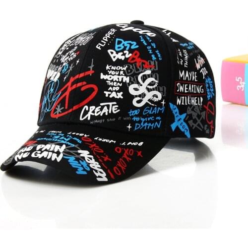 Spring and summer graffiti hip hop baseball cap men and women sun hat personality street dance cap