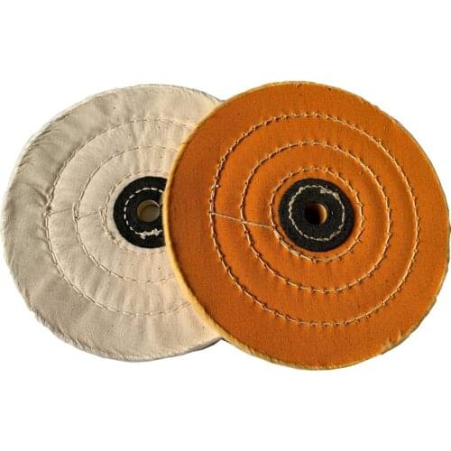 Yellow White Buffing Wheel Polishing Wheel for Bench Grinder 6 inch x 50 Ply 12mm Hole