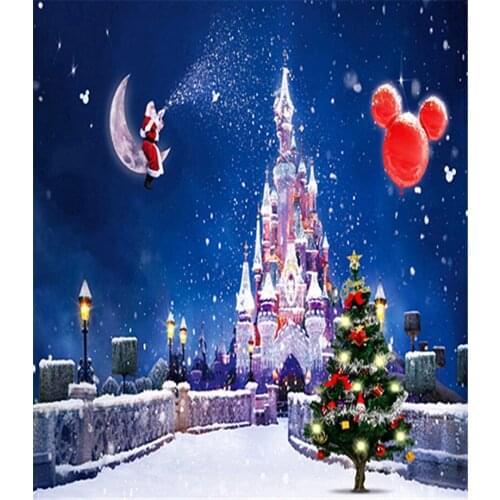 Gold Christmas Tree Photography Background Backdrop 3x5 White Snow Photo Backdrop for Family Photo Booth Camera Fotografia