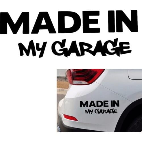 1PC Decal Car Styling Motorcycle Cool Covers 17.8*5.9CM MADE IN MY GARAGE Funny Car Styling Car Stickers Black/Silver
