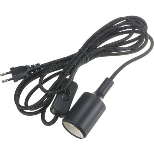 110-250V Black/White E27/E26 3Meter Plug In Hanging Lantern Cord Vintage Edison Silica Gel Light Socket Pendant Lamp Holder Bulb