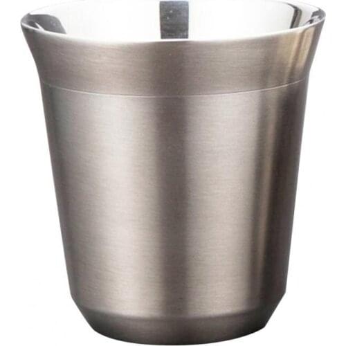 160ml/80ml Mug Double Wall Anti-scald Easy Cleaning Stainless Steel Coffee Cup for Cafe