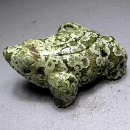 3"/108g Jasper Frog Handmade Stone Carving - crystals and stones healing Mineral specimen Home Decor feng shui XX0618/25