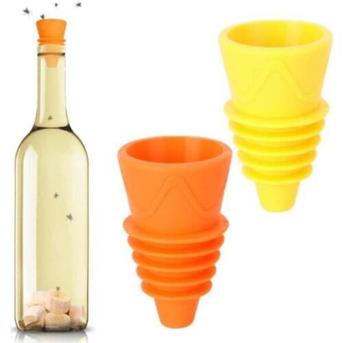 4/6/8Pcs Outdoor Indoor Kithchen Silicone Reusable Fruit Fly Traps Catcher Tool
