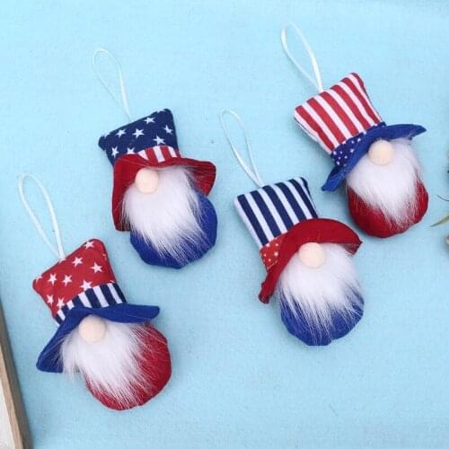 4Pcs Patriotic Gnome Gifts Independence Day Gnomes,Handmade Scandinavian Tomte Elf Dwarf Gnomes Plush Doll Home Pendants