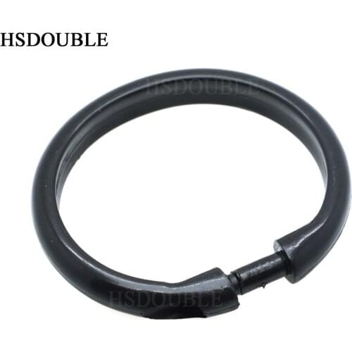 64mm*60mm Practical Black Plastic Shower Curtain Ring Snap On Button Clip