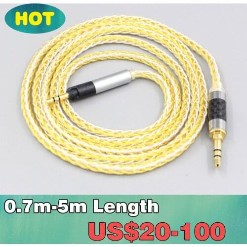 8 Core Silver Gold Plated Braided Earphone Cable For Sennheiser HD598 HD598se HD559 hd569 hd579 hd599 hd558 hd518 LN007281