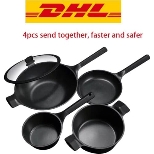 Huohou NonStick Super Platinum Frying Pan Wok Stockpot Milk Pan Durable Easy to Clean High Temperature Reminder Kitchen