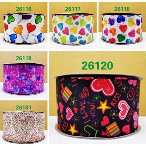 Free shipping 50 yard cartoon printed grosgrain ribbon 26120
