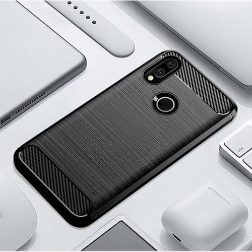 For Xiaomi Redmi 7 Case Soft silicone Carbon Fiber Armor Shockproof Protect back cover case for xiaomi redmi7 full cover shell