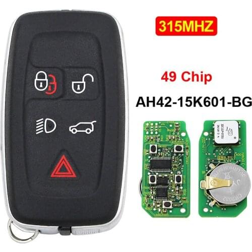 CN004013 Aftermarket 5 Button Smart Card Key For Land Rover Range Rover Sport Evoque Remote 315MHZ 49 Chip AH42-15K601-BG