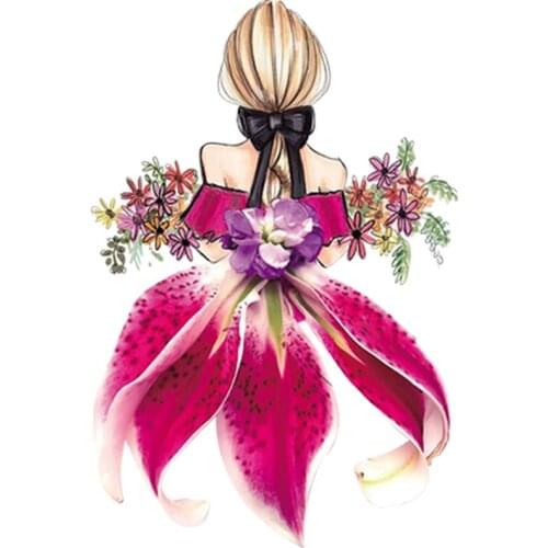 Flower Girl Transfers For Clothing Diy Garment A-Level Washable Stripe Thermal Transfer Stickers On Clothes