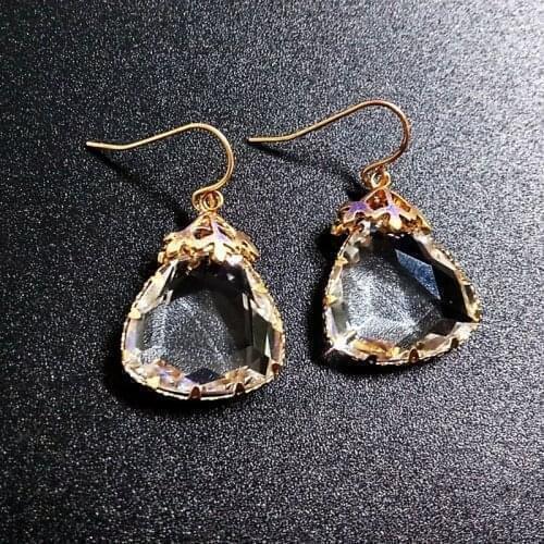 Chain long female white quartz natural stone earrings jewelry for women dangle stone earring