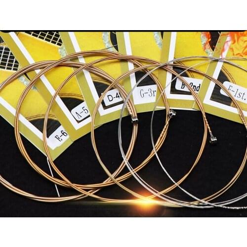 Guitar String 1/ 2/ 3/ 4/ 5/ 6 set string Folk guitar wooden guitar string anti-rust phosphor bronze Acoustic Guitar accessories