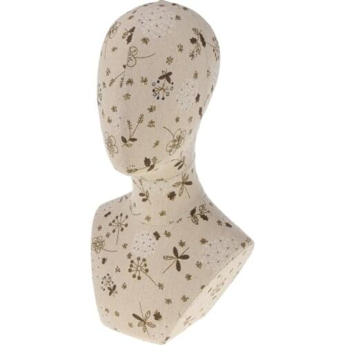 Canvas Block Head For Making Wigs & Display Styling Mannequin Model w/ Bust Mannequin Head for Wigs Hat Jewelry Display