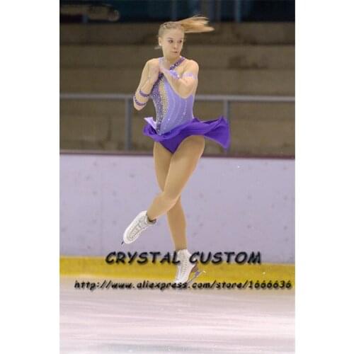 Crystal Custom Figure Skating Dresses For Girls Graceful New Brand Ice Skating Dresses For Competition DR4348