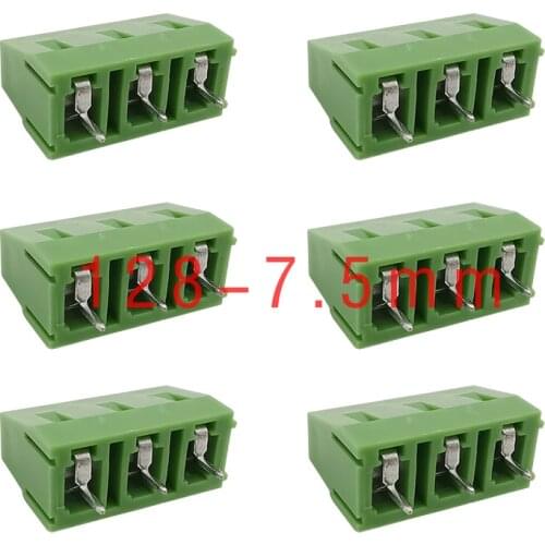 20/10/5PCS KF128-7.5-3P Pitch 7.5mm 3 Pin Straight Pin Spliced PCB Screw Terminal Blocks Connector KF128 7.5mm 300V 10A Green