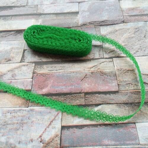 Beautiful Hot 10 yards 15mm Width Grass Green Lace Ribbon Lace embroidery DIY Decoration For Clothes Sewing Accessories