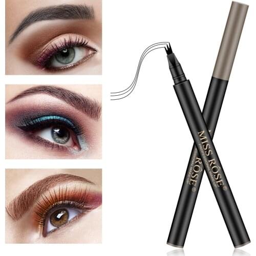 Hot Selling Eyebrow Pencil Natural Long-Lasting Waterproof Anti-Sweat Micro-Carved Liquid Trident Fork Eyebrow Pen Makeup Gift