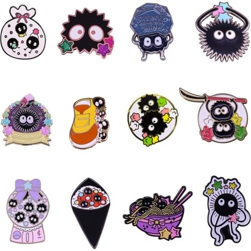 Spirited Away Cute Soot Sprite Pin Badges