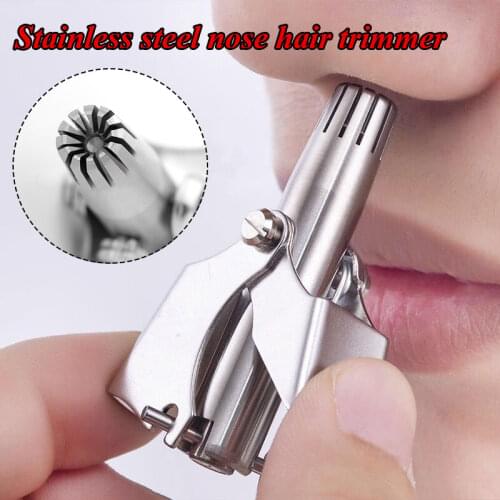 Nose Trimmer for Men Stainless Steel Manual Trimmer for Nose Vibrissa Razor Shaver Washable Nose Ear Hair Trimmer