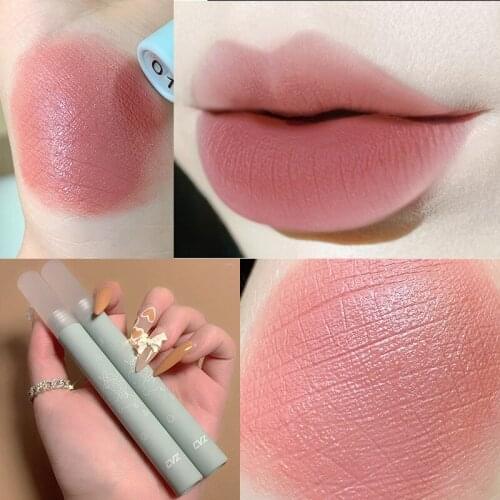6 Colors Soft Milk Tea Lip Gloss Mud Matte Liquid Lipstick Sexy Nonstick Cup White Peach Summer Light Mini Lipstick TSLM1