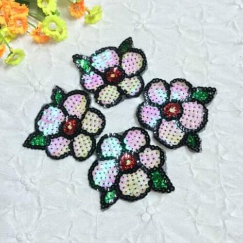 50pcs/Lot Embroidery Patches Letters Clothing Decoration Accessories Flowers Beads Diy Iron Heat Transfer Applique Cute Patch