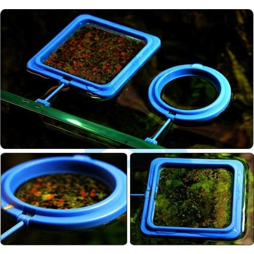 New Aquarium Feeding Ring Fish Tank Station Floating Food Tray Feeder Square Circle Accessory Water Plant Buoyancy Suction Cup