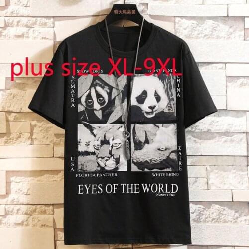 New Arrival Fashion Cotton Short Sleeve Extra Large Men Casual O-neck Print Knitted Summer Men T Shirt Plus Size 2XL-7XL 8XL 9XL