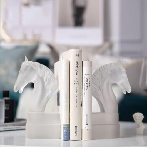 Transparent Resin Horse Head Crafts Home Decoration Accessories Home Study Bookend Living Room Desk Animal Ornaments Furnishings