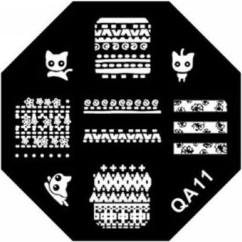 2020 QA series Nail art stamp stamping image template New sexy fashion reusable Kitty Pattern QA11
