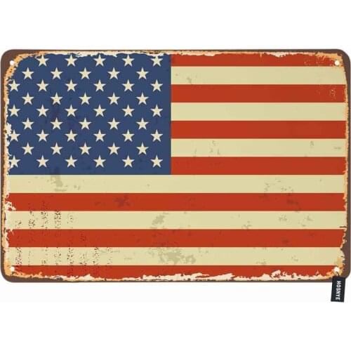 Signo de la bandera de EE. UU. Para hombres y mujeres, carteles de hojalata Vintage a rayas con estrellas, bloque de manchas