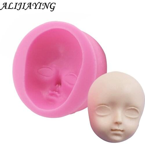 Baby Face chocolate silicone mold for cake decorating tools Girl Head gumpaste mould clay/rubber mould D0708
