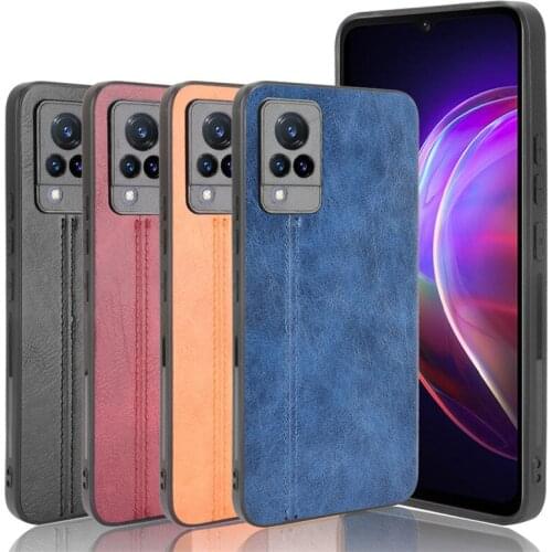 For vivo V21 4G Slim Leather Case Vintage Business Capa Slim Lightweight Funda Luxury Coque Cover for vivo V21 5G Para