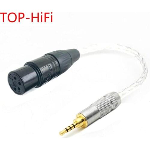 TOP-HiFi DIY Single Crystal Silver 2.5 to XLR Cable 2.5mm TRRS Balanced Male to 4pin XLR Balanced Female Audio Adapter Cable