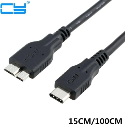 1m 3ft USB 3.1 USB-C USB3.1-tipo c masculino para USB 3.0 Micro B cabo de dados para Mac Book MicroB masculino telefone Movel