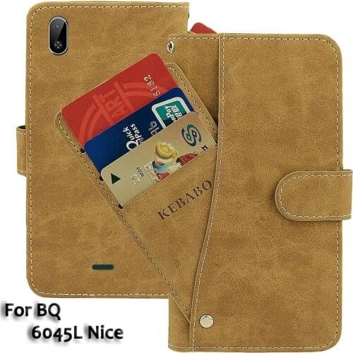 Vintage Leather Wallet BQ 6045L Nice Case 5.99" Flip Luxury Card Slots Cover Magnet Phone Protective Cases Bags