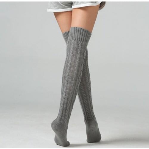 Women socks Winter Warm Thermal Knit Thigh High Boot Socks Winter Stockings Warm Long Leg Warmers For Women