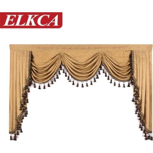 1 Piece European Luxury Valances for Living Room Waterfall Valances for Kitchen Modern Curtains for Living Room Swag Valances