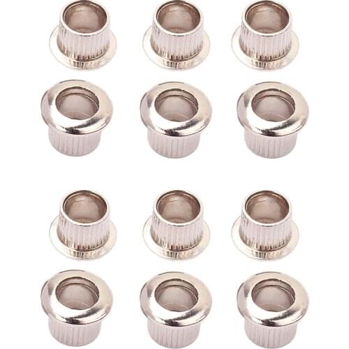 12x Nickel Metal Guitar Machine Head Tuning Peg Key Tuner Bushings Ferrules