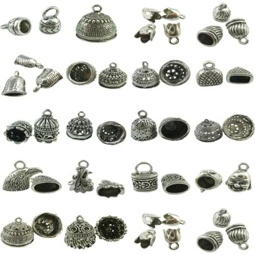 GLOWCAT 18 Styles U Pick Vintage Alloy Charms Filigree Style Tassel Cap Ends Pendant Jewelry Findings